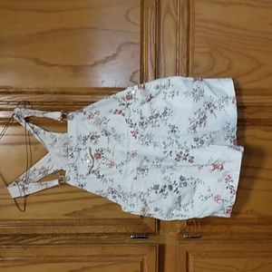 White floral overals